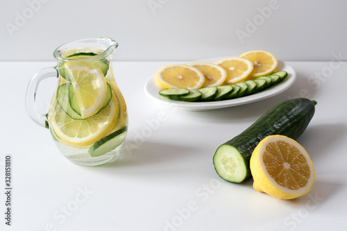 Sassi drink with lemon and cucumber. Fat Burning Drink.