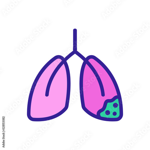 cancer organ icon vector. Thin line sign. Isolated contour symbol illustration