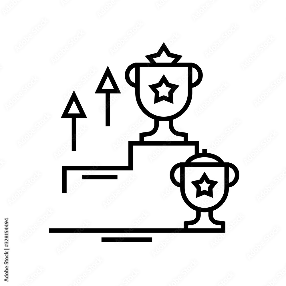 Two cups line icon, concept sign, outline vector illustration, linear symbol.