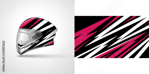 Racing helmet wrap decal and vinyl sticker design illustration.