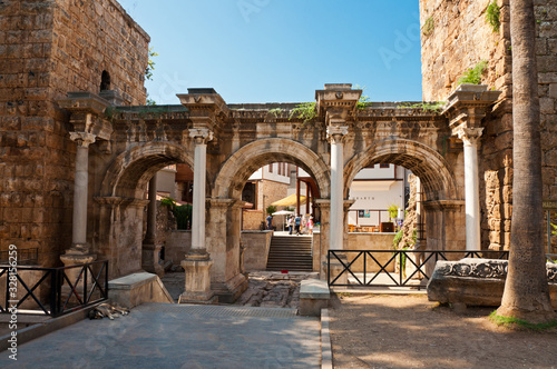 Hadrian's Gate in old town Kaleici in Antalya, Turkey