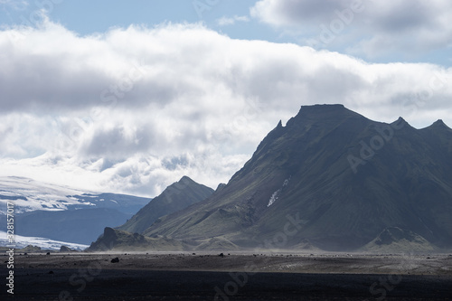 Panoramic view of mountain with Volcanic landscape. Laugavegur trek in Iceland