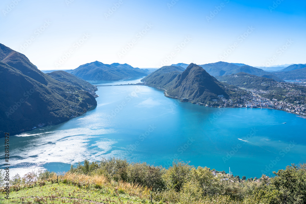 Panorama of Lake Lugano, Switzerland