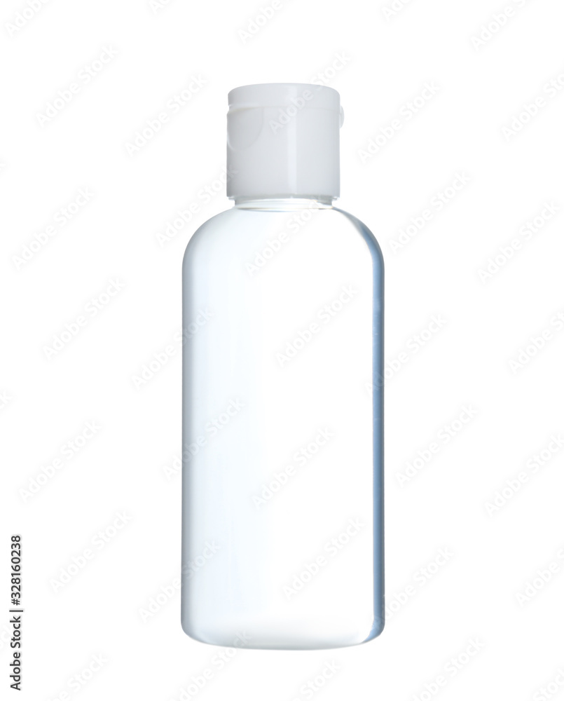 Bottle of antiseptic gel isolated on white - obrazy, fototapety, plakaty 