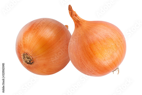 Onions and isolated on white background