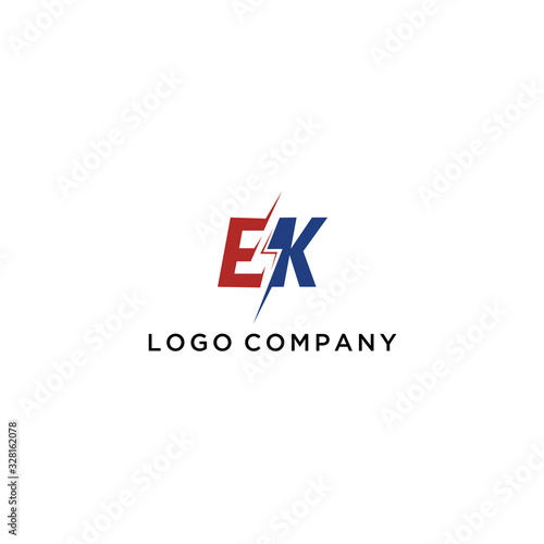 Free Download Letter E, K ELECTRICAL Alphabet Logo - GFXLoad