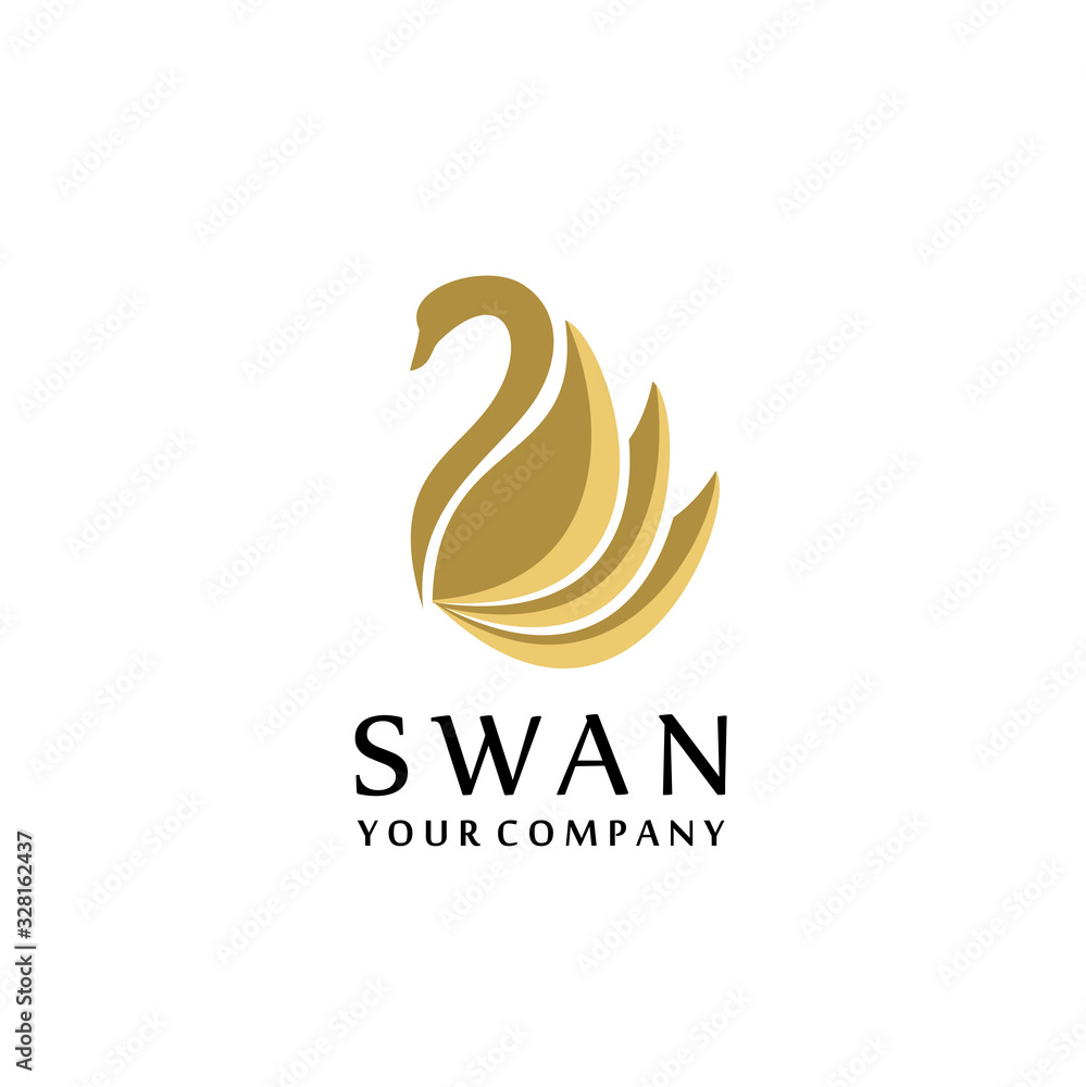 Obraz premium Abstract Swan logo ideas design vector illustration 