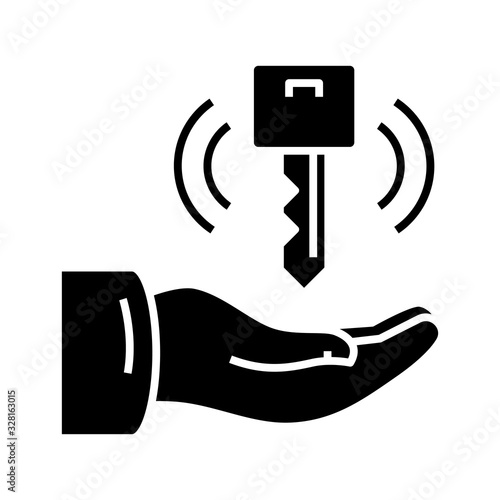 Needful key black icon, concept illustration, vector flat symbol, glyph sign.