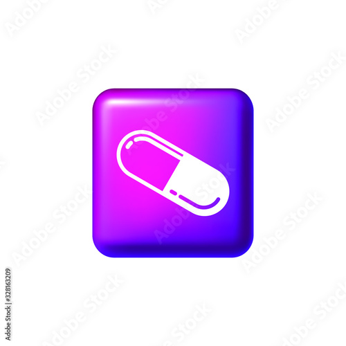 Icon capsule-tablet isolated EPS vector illustration