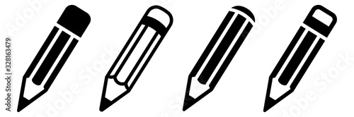 Pencil icon set. Vector illustration photo