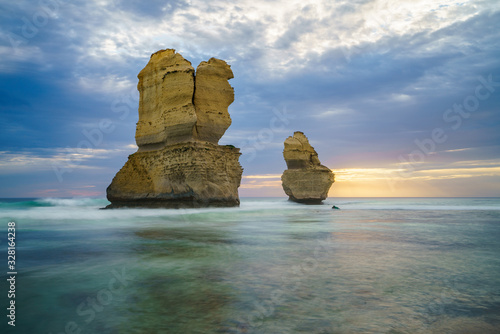 gibson steps at sunset, twelve apostles, great ocean road in victoria, australia