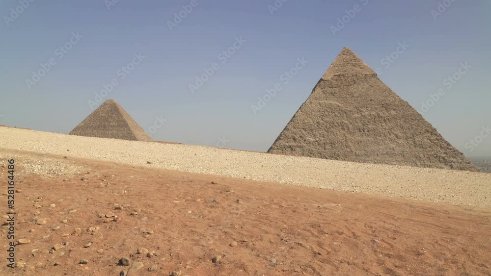 Pyramids of Giza, Cairo, Egypt. Panoramic view. Pyramids of Giza, Cairo, Egypt. Panoramic view.