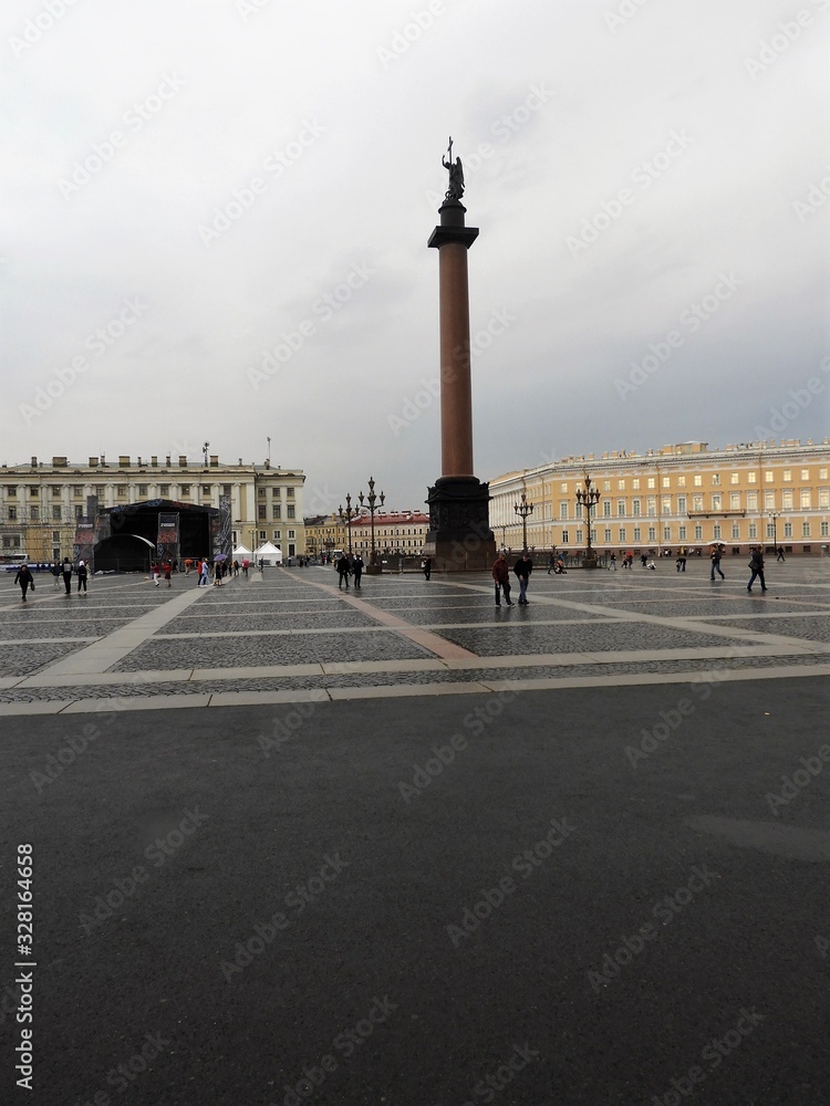 Palace Square in St Petersburg with Alexander Column