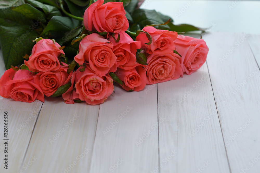 Spring card template. Happy Birthday or Valentine. Women's Day. Greeting card for mother's day. Congratulation with flowers. Flower card. Copy space. Wedding invitation. Roses on white background Spring card template. Happy Birthday or Valentine. Women's Day. Greeting card for mother's day. Congratulation with flowers. Flower card. Copy space. Wedding invitation. Roses on white background