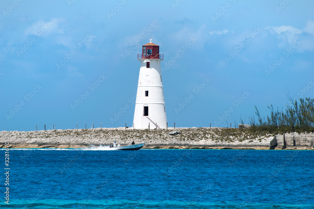 Paradise Island Lighthouse in Nassau Harbour