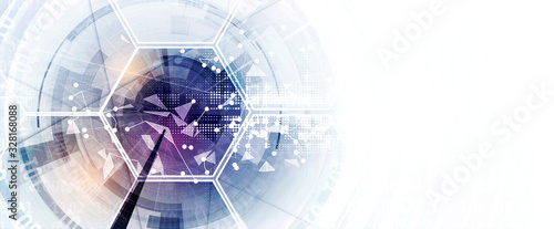 Technology data background, idea of global business solution