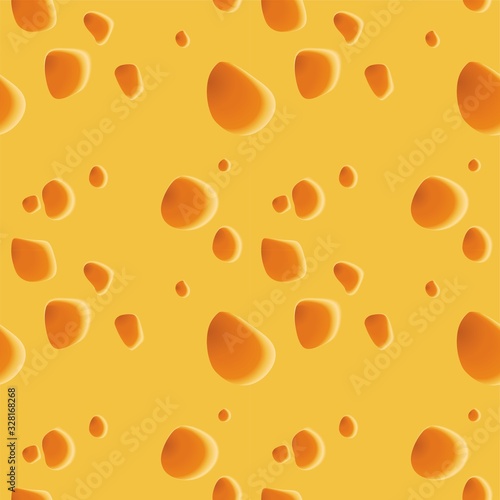 A piece of delicious cheese, cheese texture with air bubbles. Vector cheese background. Template for your design.