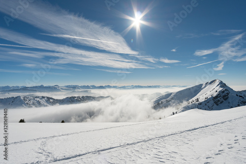 Snowshoe tour on the Hochgrat in the Allgau