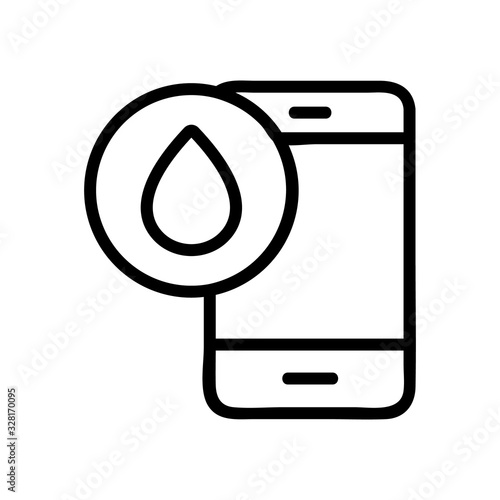 Phone waterproof vector icon. Thin line sign. Isolated contour symbol illustration