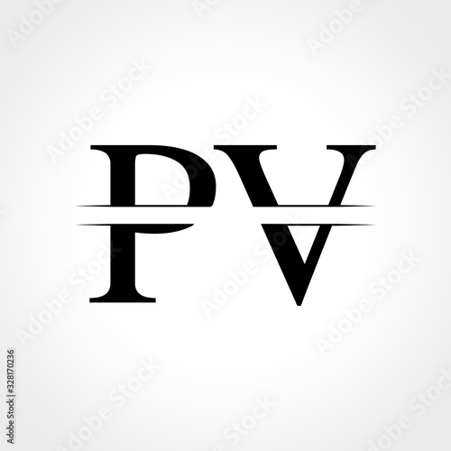 Initial Monogram Letter PV Logo Design Vector Template. Abstract PV Letter Logo Design