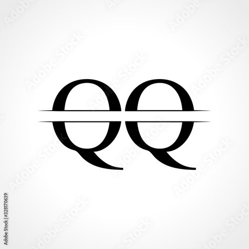 Initial Monogram Letter QQ Logo Design Vector Template. Black Letter QQ Letter Logo Design