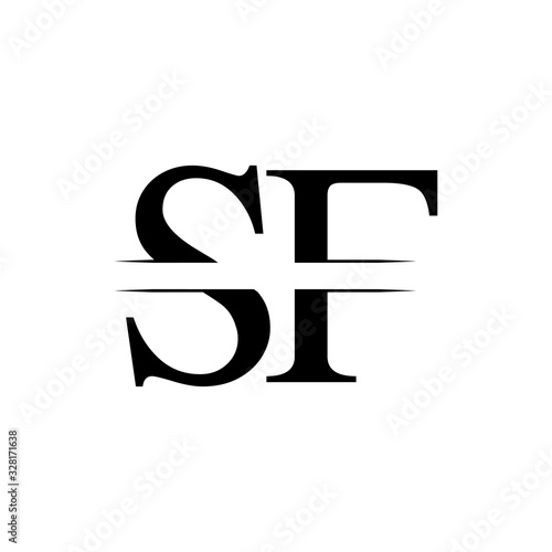 Initial Letter SF Logo Design Vector Template. SF Letter Logo Design