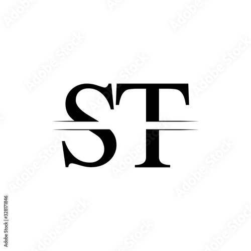 Initial Letter ST Logo Design Vector Template. ST Letter Logo Design