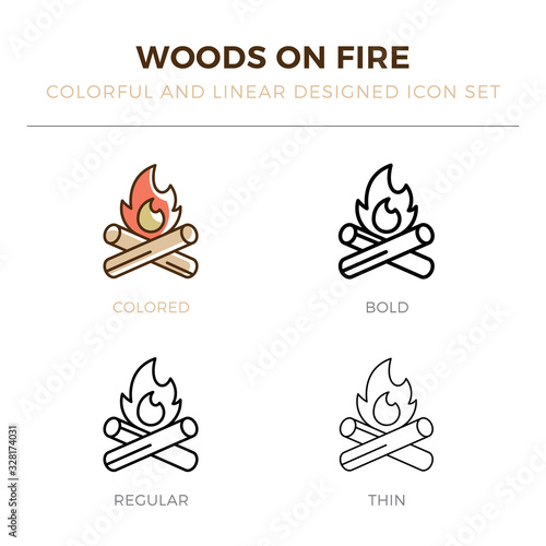 campfire icon in different style vector illustration. one colored and black campfire vector icons designed in filled, outline, line and stroke style can be used for web, mobile, ui 