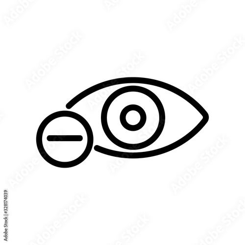 farsightedness icon vector. Thin line sign. Isolated contour symbol illustration