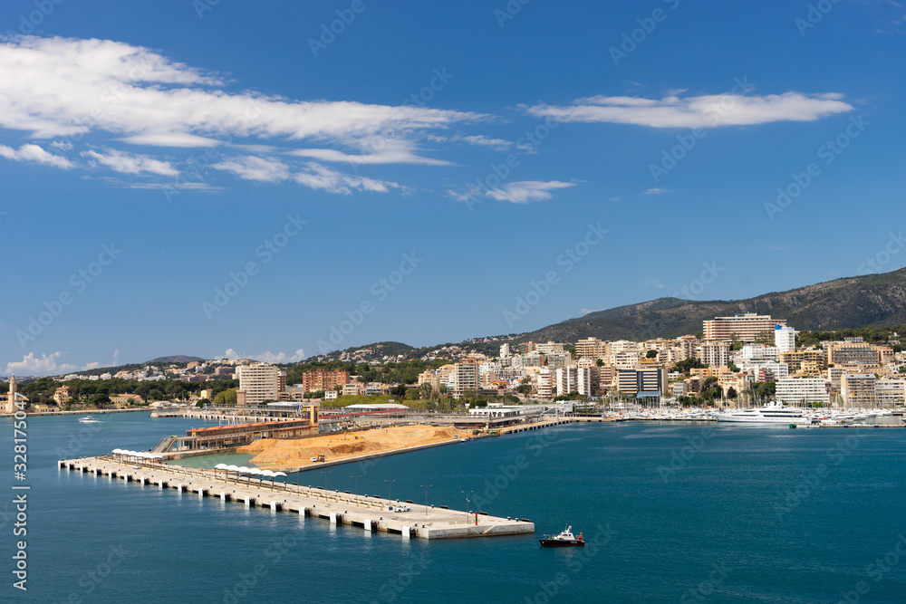 Cruise port in the Palma de Mallorca bay