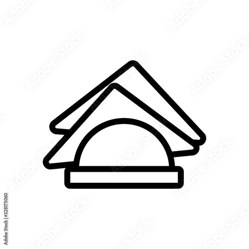 paper napkin vector icon. Thin line sign. Isolated contour symbol illustration