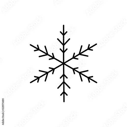 Snowflake icon. Simple line  outline vector flake of snow icons for ui and ux  website or mobile application