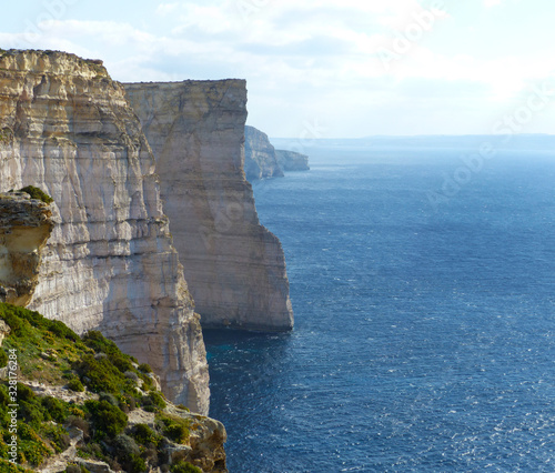 Panoramic view of Sanap Cliffs, Gozo, Malta photo