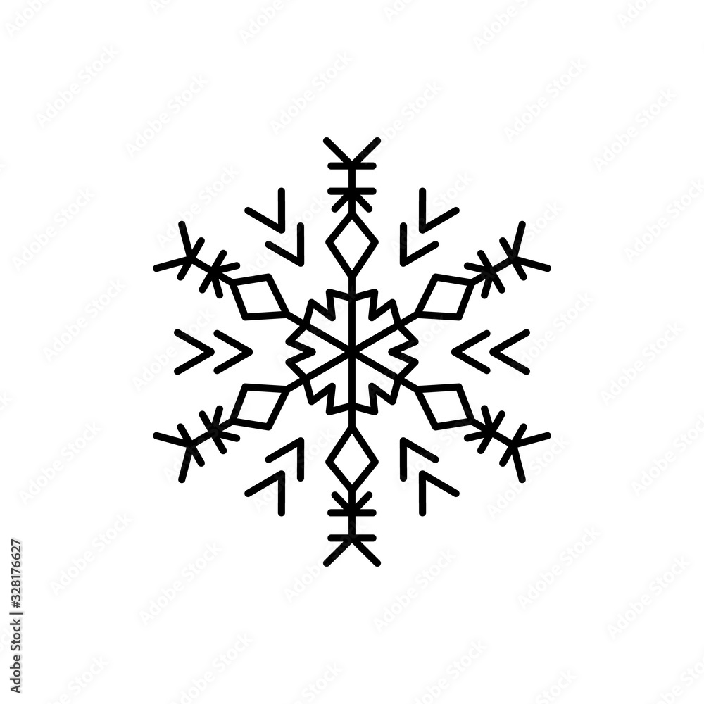 Snowflake icon. Simple line, outline vector flake of snow icons for ui and ux, website or mobile application Snowflake icon. Simple line, outline vector flake of snow icons for ui and ux, website or mobile application
