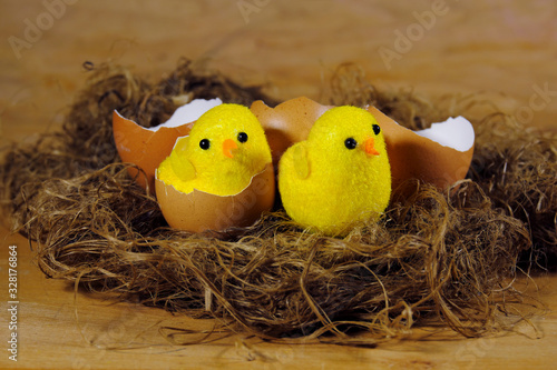 Easter card with chickens