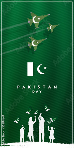 23rd of march pakistan national day celebration card, Happy Pakistan's Resolution Day 23rd March 1940. flag of pakistan brush design Vector Illustration	