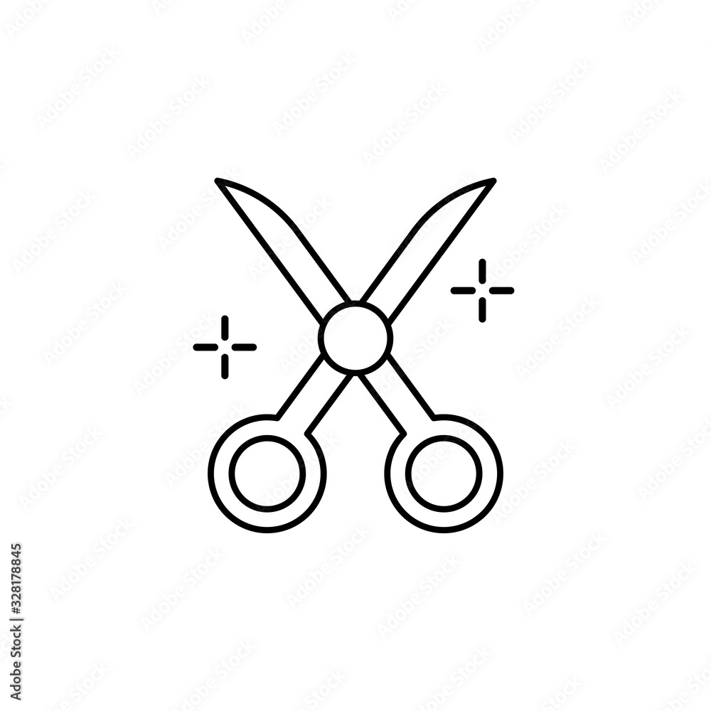 Scissors, hair cut icon. Simple line, outline vector elements of beauty salon things for ui and ux, website or mobile application Scissors, hair cut icon. Simple line, outline vector elements of beauty salon things for ui and ux, website or mobile application