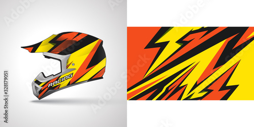 Racing helmet wrap decal and vinyl sticker design illustration.
