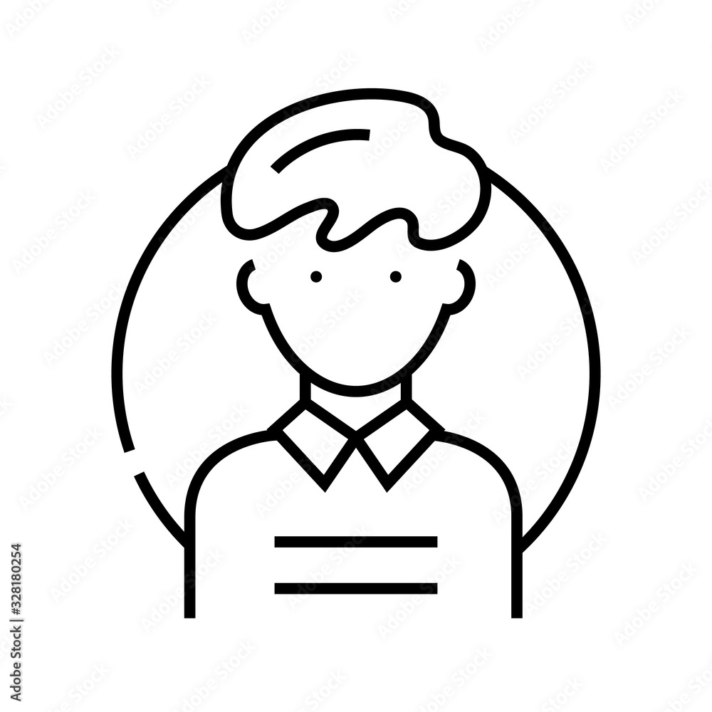 Users line icon, concept sign, outline vector illustration, linear symbol. Users line icon, concept sign, outline vector illustration, linear symbol.