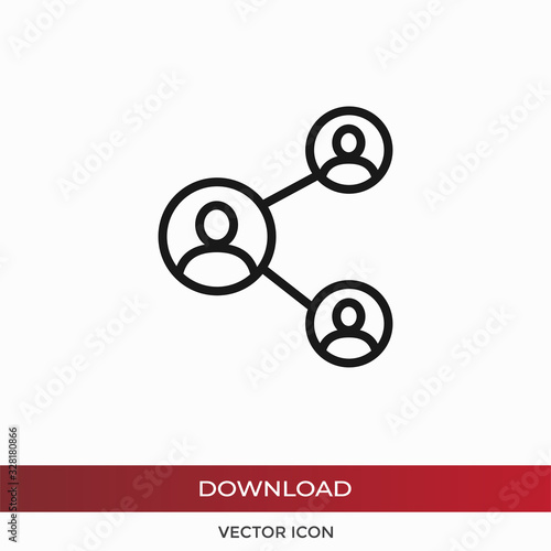 People network vector icon in modern design style for web site and mobile app, Business connection symbol