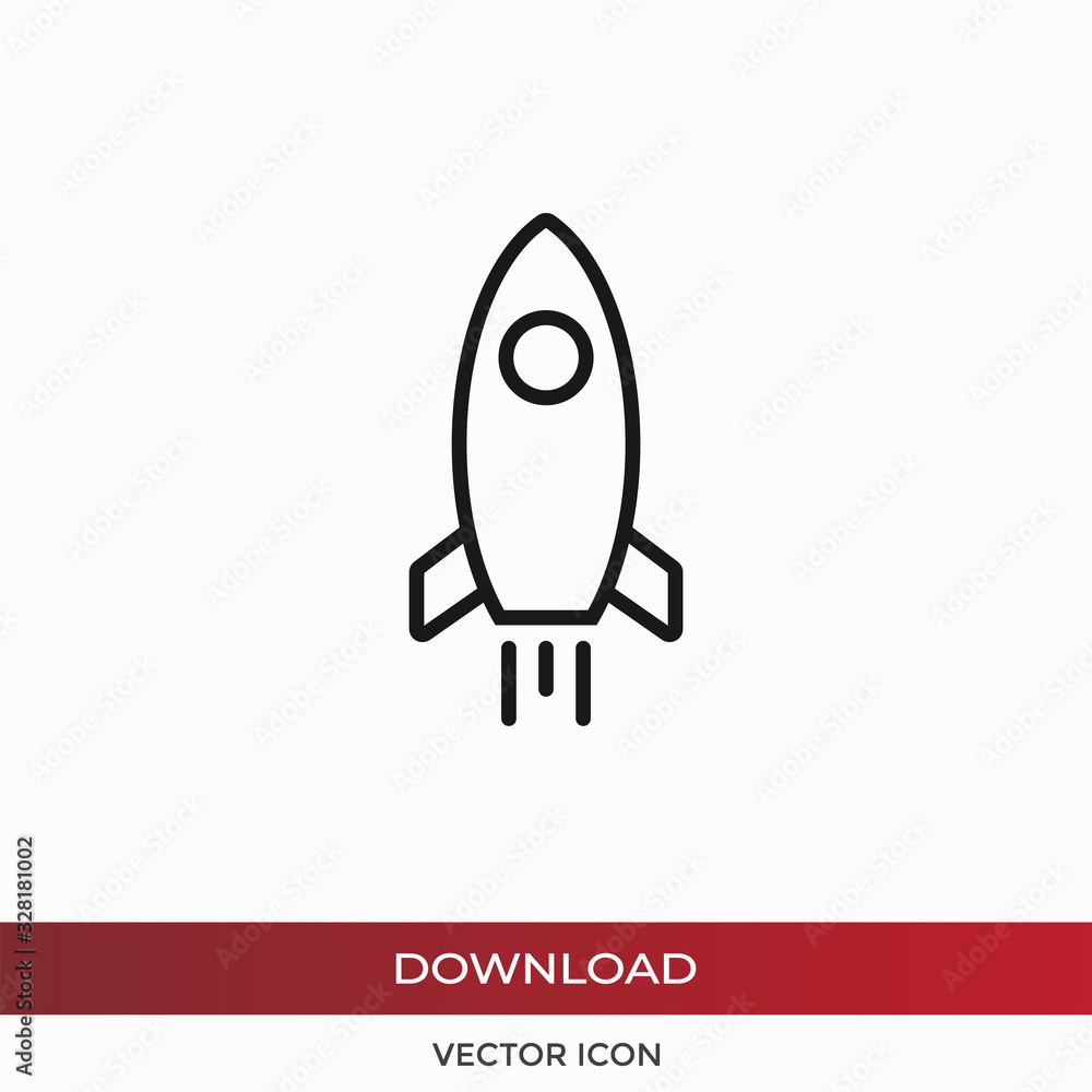 Rocket vector icon in modern design style for web site and mobile app Rocket vector icon in modern design style for web site and mobile app