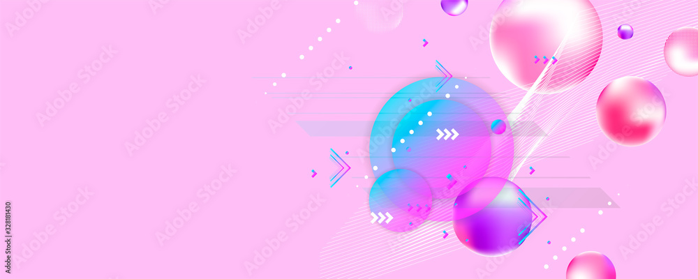 Abstract futuristic background 3d colorful balls vector illustration pearls gentle pastel shades