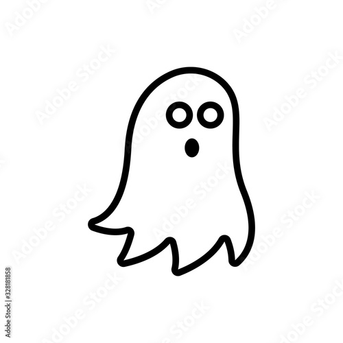 ghost icon vector. Thin line sign. Isolated contour symbol illustration