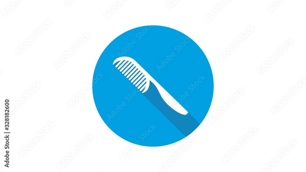 Blue motion graphic icon animation comb Blue motion graphic icon animation comb
