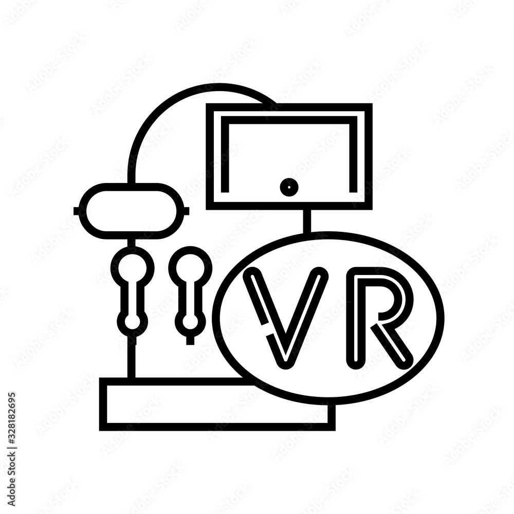 Vr technology line icon, concept sign, outline vector illustration, linear symbol. Vr technology line icon, concept sign, outline vector illustration, linear symbol.