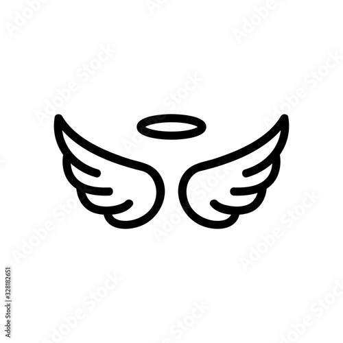 Wings of the angel icon vector. Thin line sign. Isolated contour symbol illustration