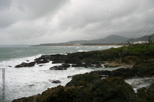 Storm view of the coast landscape of Kenting