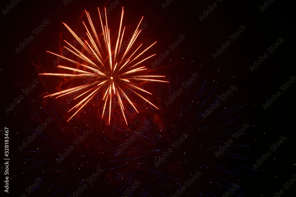 Close up shot of some big fireworks Close up shot of some big fireworks
