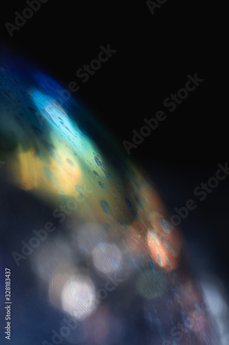 reflect of a colorful soap bubble with black backround wallpaper