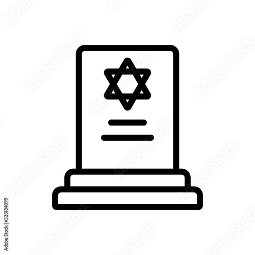 tombstone icon vector. Thin line sign. Isolated contour symbol illustration photo